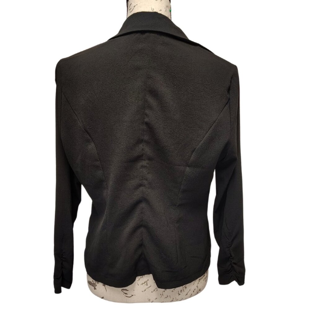 Poetry Womens Jacket Medium Ruffle Open Front - Academia Romantic Workwear Boho‎ - Picture 5 of 8